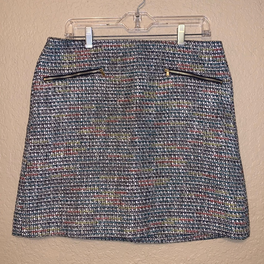 NWT Loft Petites tweed zippered mini skirt size 12 P